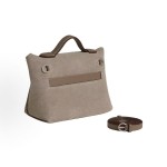 HERMES 2424-21 silver-clasp single-shoulder crossbody handbag for women, grayish-brown